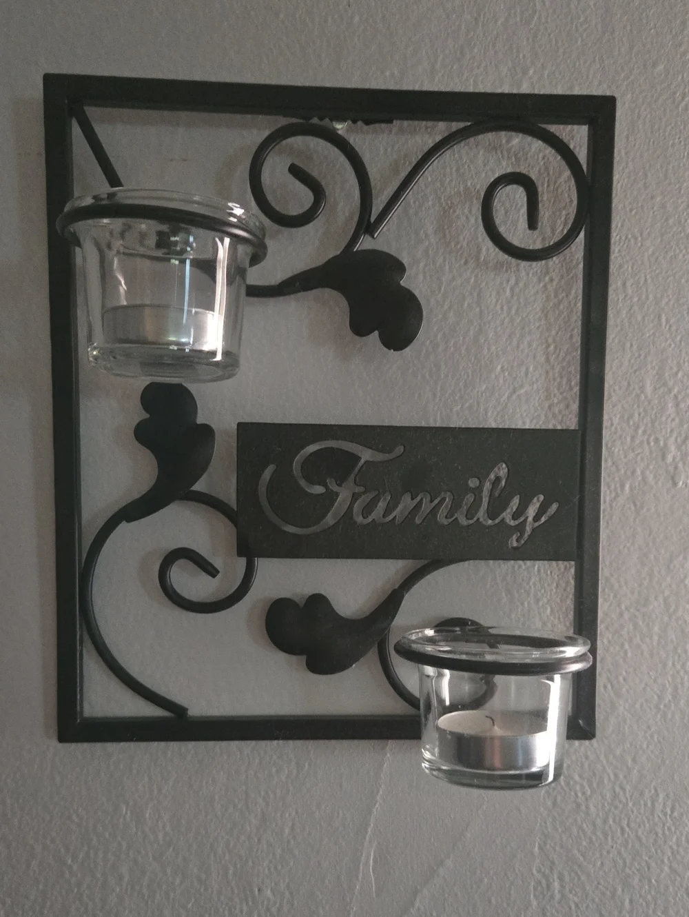 Family Wall-Mount Candleholder in Black